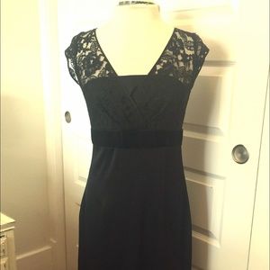 Banana Republic Black Sateen Cocktail Dress